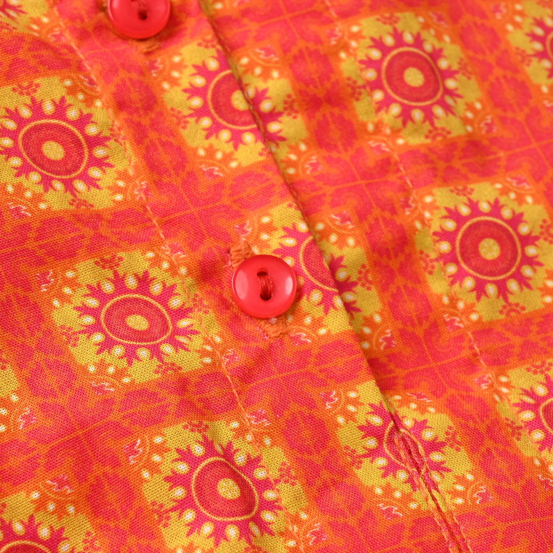 Infant Girls Cotton Printed Kurti Citrus-Multi