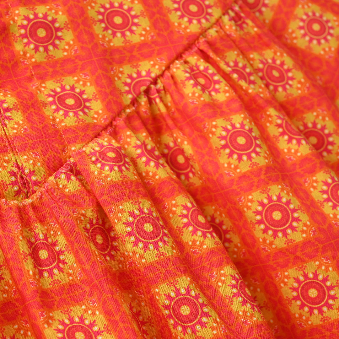 Infant Girls Cotton Printed Kurti Citrus-Multi