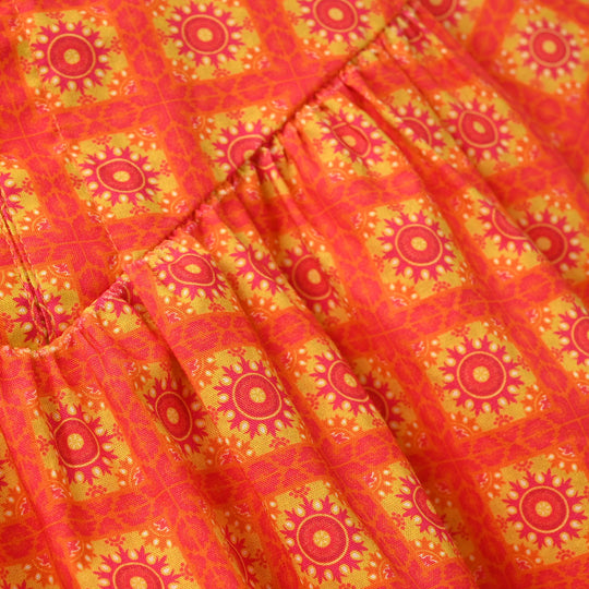 Infant Girls Cotton Printed Kurti Citrus-Multi