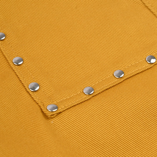 Girls Cotton Twill Woven Pant Eyelets-Mustard