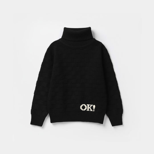 Infant Boys Acrylic Sweater-Box Textured-BLACK