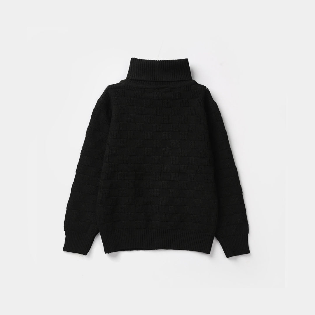 Infant Boys Acrylic Sweater-Box Textured-BLACK