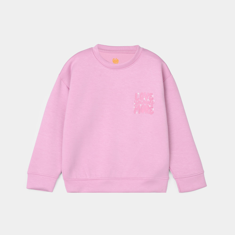 Girls Fleece 2 Piece Suit LOVE YOUR SELF-Purple