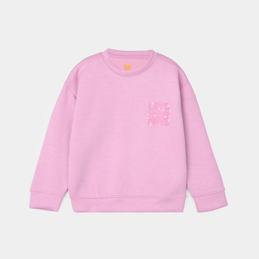 Girls Fleece 2 Piece Suit LOVE YOUR SELF-Purple