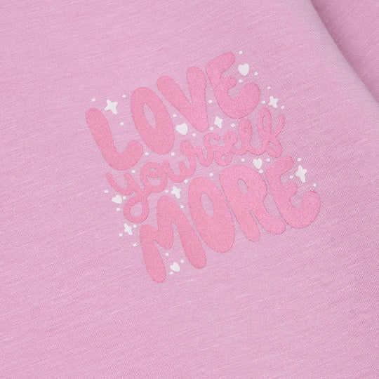 Girls Fleece 2 Piece Suit LOVE YOUR SELF-Purple