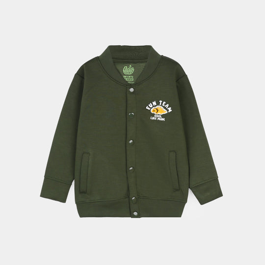 Infant Boys Cotton Interlock Suit - Olive Green