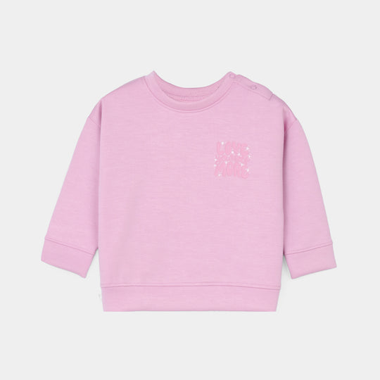 Infant Girls Fleece 2 Piece Suit LOVE YOUR SELF-Purple