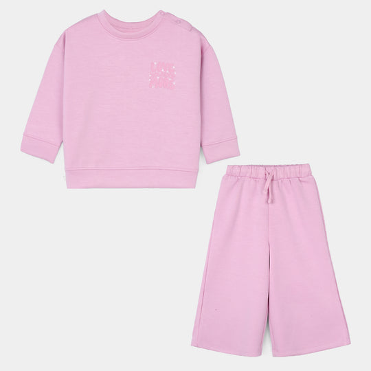 Infant Girls Fleece 2 Piece Suit LOVE YOUR SELF-Purple