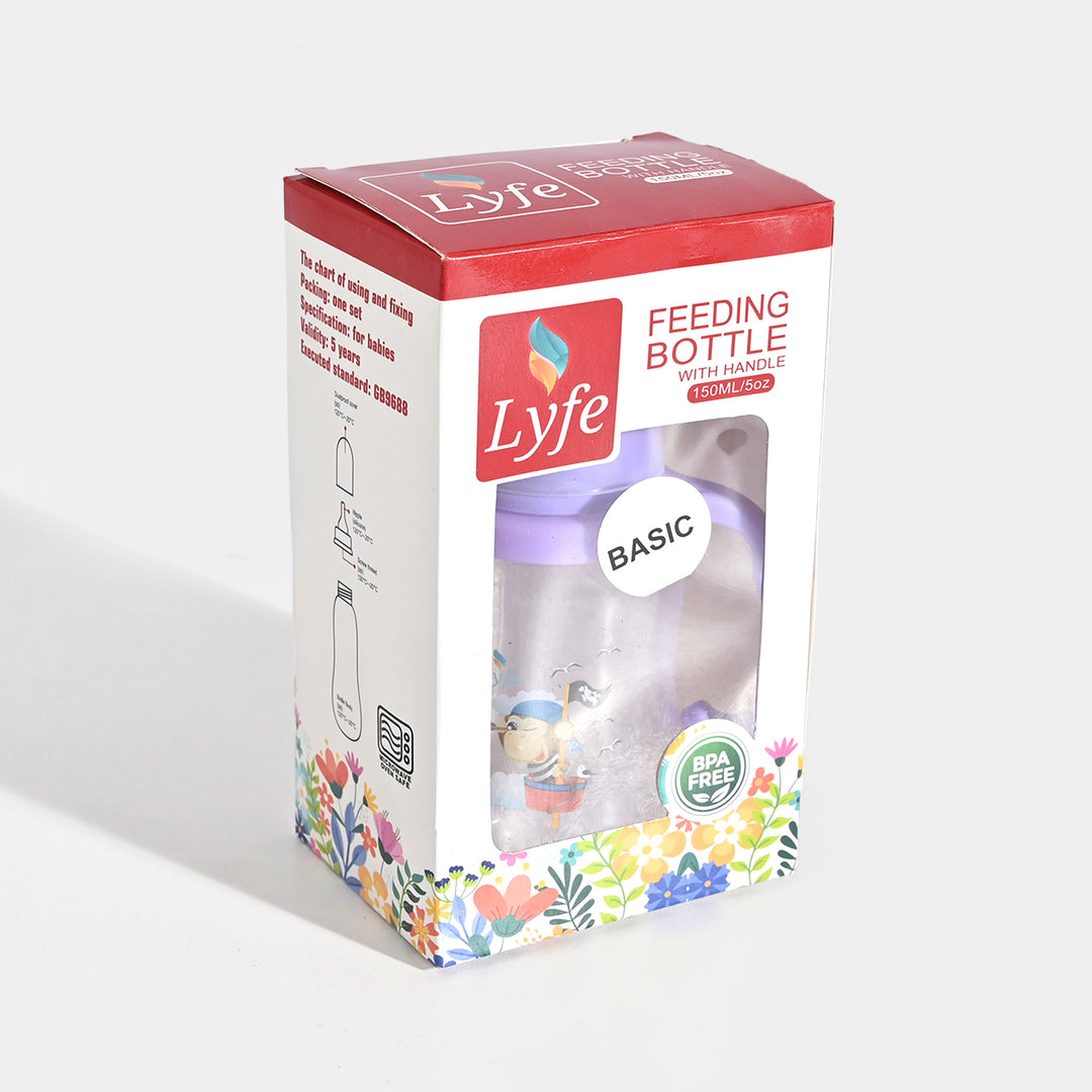 Lyfe Baby Plastic Feeding Bottle 5Oz |150ml | Natural Purple
