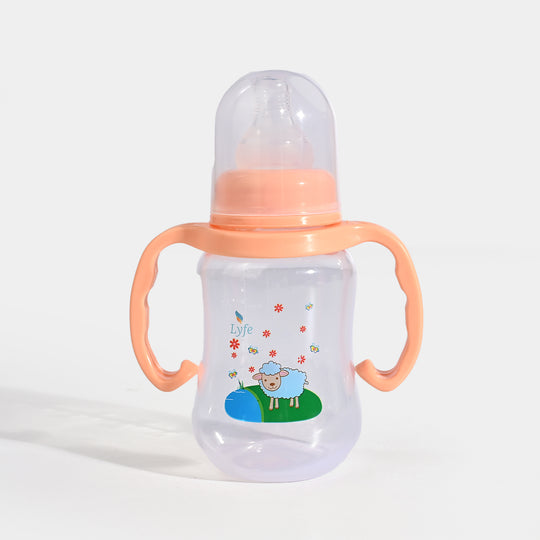 Lyfe Baby Plastic Feeding Bottle 5Oz |150ml |Basic Natural Orange