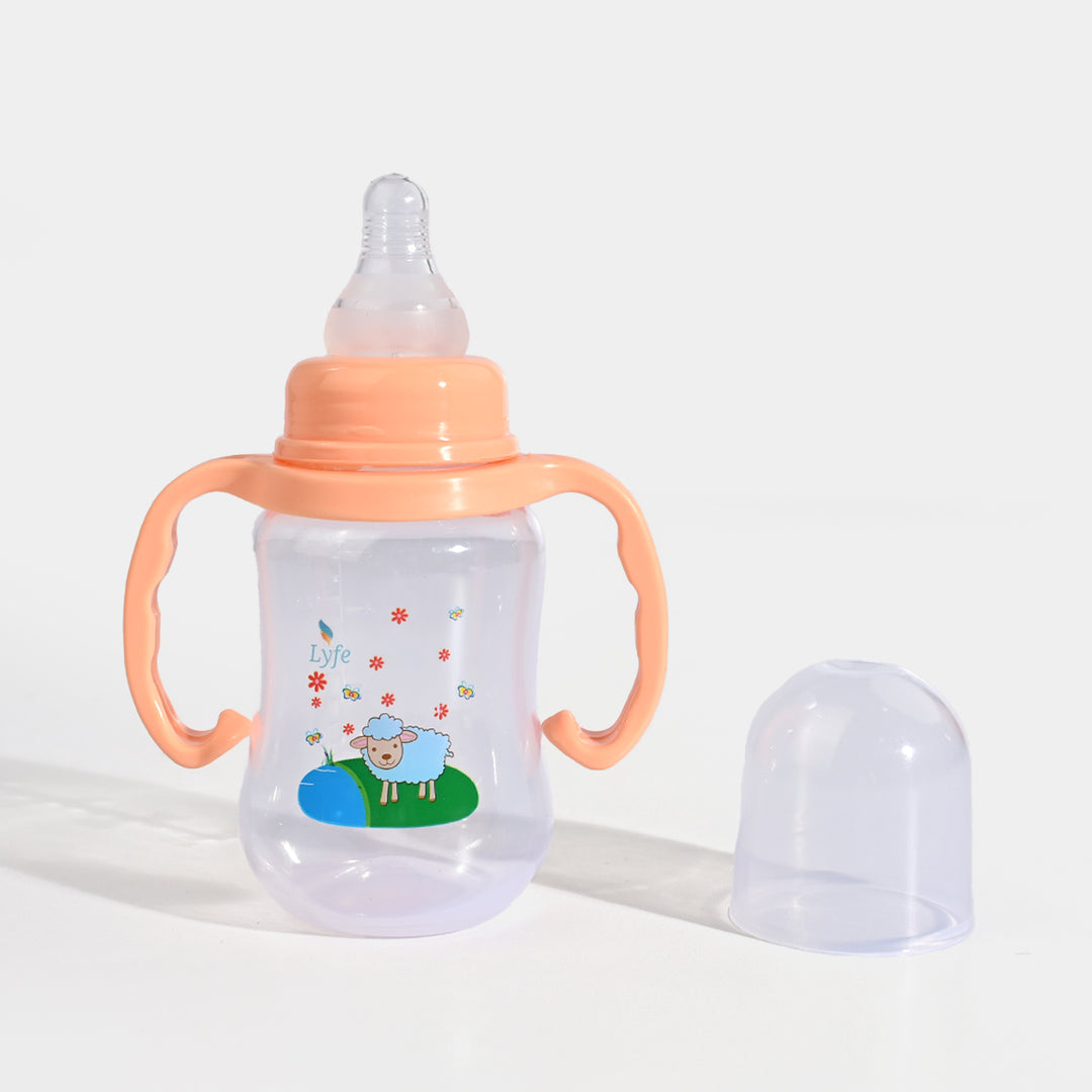Lyfe Baby Plastic Feeding Bottle 5Oz |150ml |Basic Natural Orange