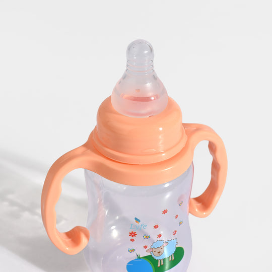 Lyfe Baby Plastic Feeding Bottle 5Oz |150ml |Basic Natural Orange