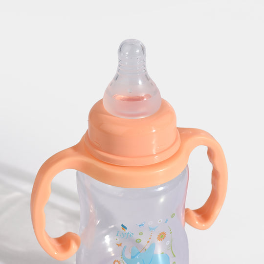Lyfe Baby Plastic Feeding Bottle 5Oz |150ml |Basic Natural Orange