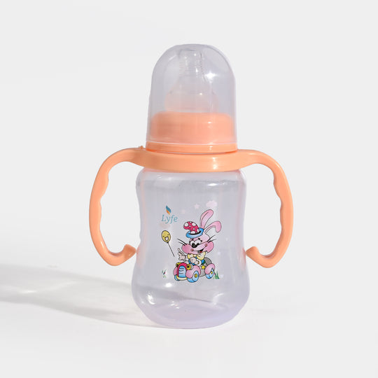 Lyfe Baby Plastic Feeding Bottle 5Oz |150ml |Basic Natural Orange