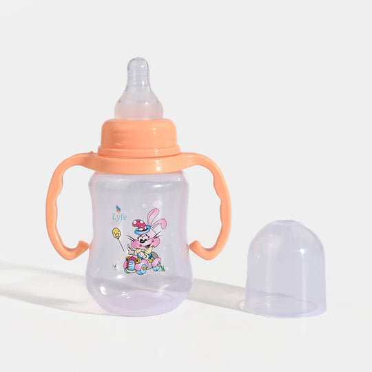 Lyfe Baby Plastic Feeding Bottle 5Oz |150ml |Basic Natural Orange