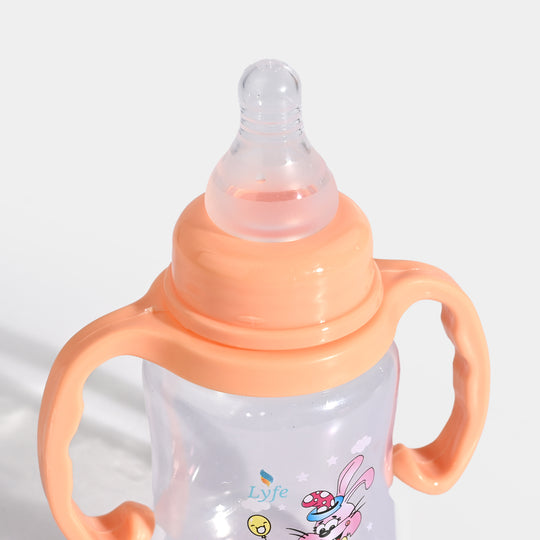 Lyfe Baby Plastic Feeding Bottle 5Oz |150ml |Basic Natural Orange