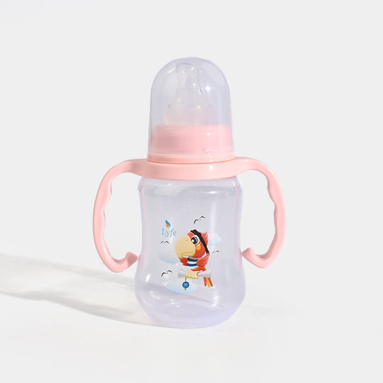 Lyfe Baby Plastic Feeding Bottle 5Oz |150ml |Basic Natural Pink
