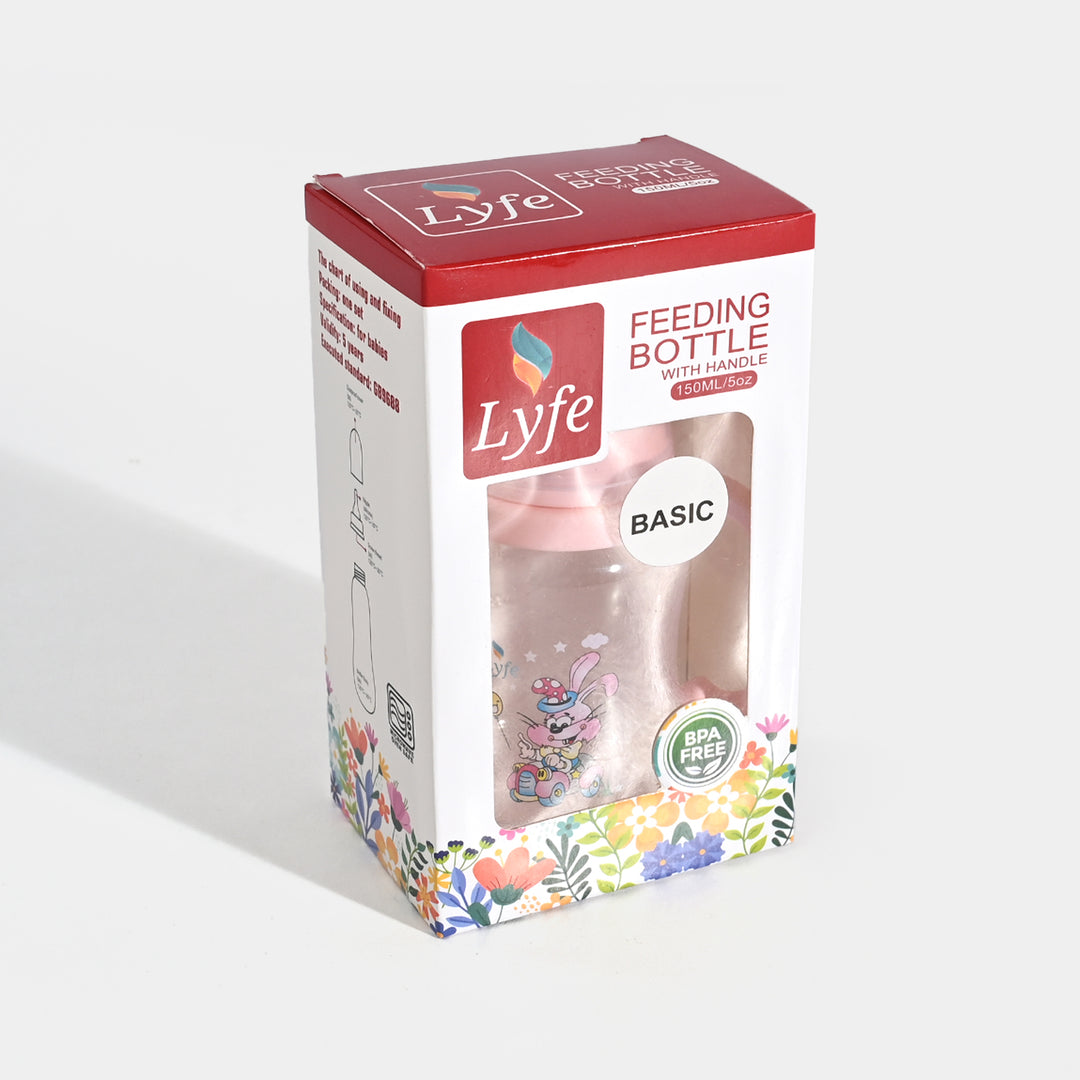 Lyfe Baby Plastic Feeding Bottle 5Oz |150ml | Natural Pink