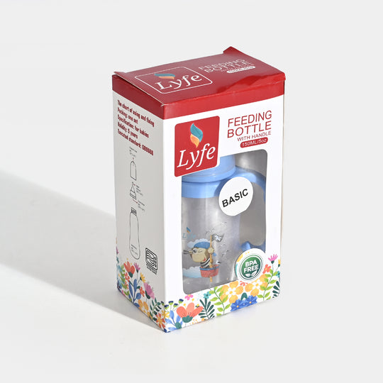 Lyfe Baby Plastic Feeding Bottle 5Oz |150ml |Basic Natural Blue