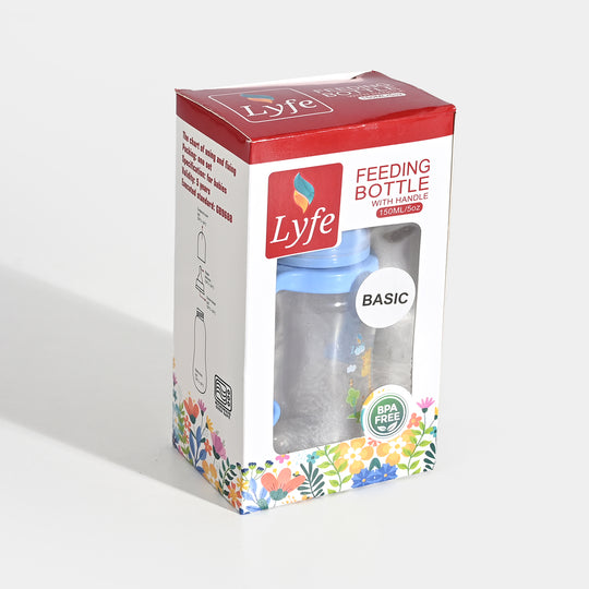 Lyfe Baby Plastic Feeding Bottle 5Oz |150ml |Basic Natural Blue
