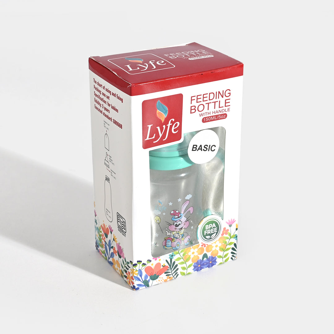 Lyfe Baby Plastic Feeding Bottle 5Oz |150ml |Basic Natural Green