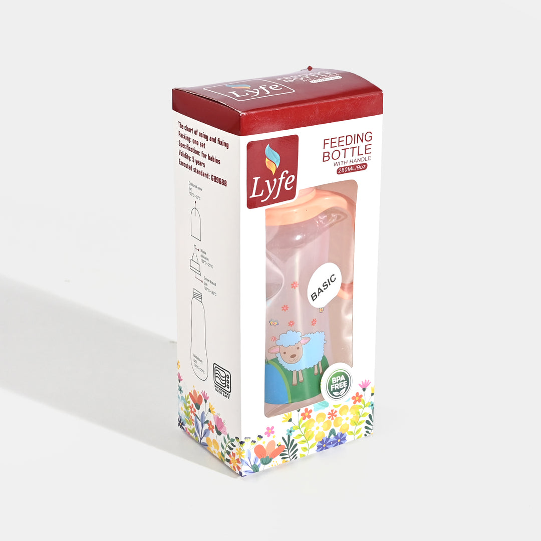 Lyfe Baby Plastic Feeding Bottle 9Oz |280ml |Natural Orange