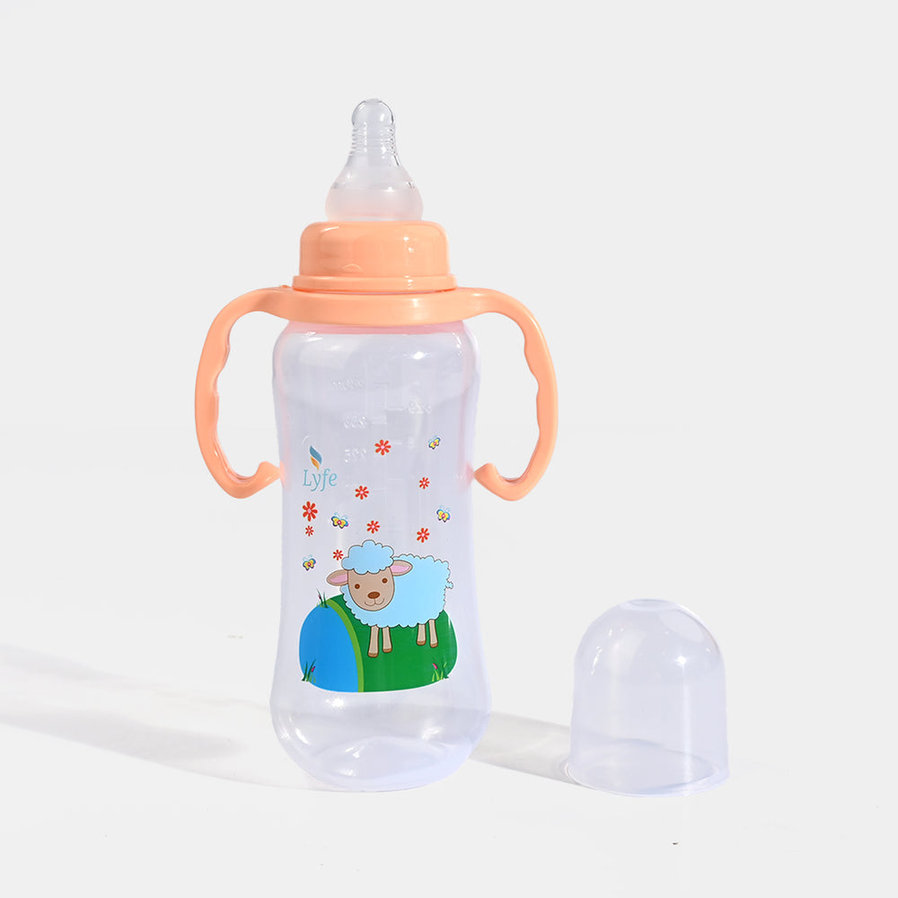 Lyfe Baby Plastic Feeding Bottle 9Oz |280ml |Natural Orange