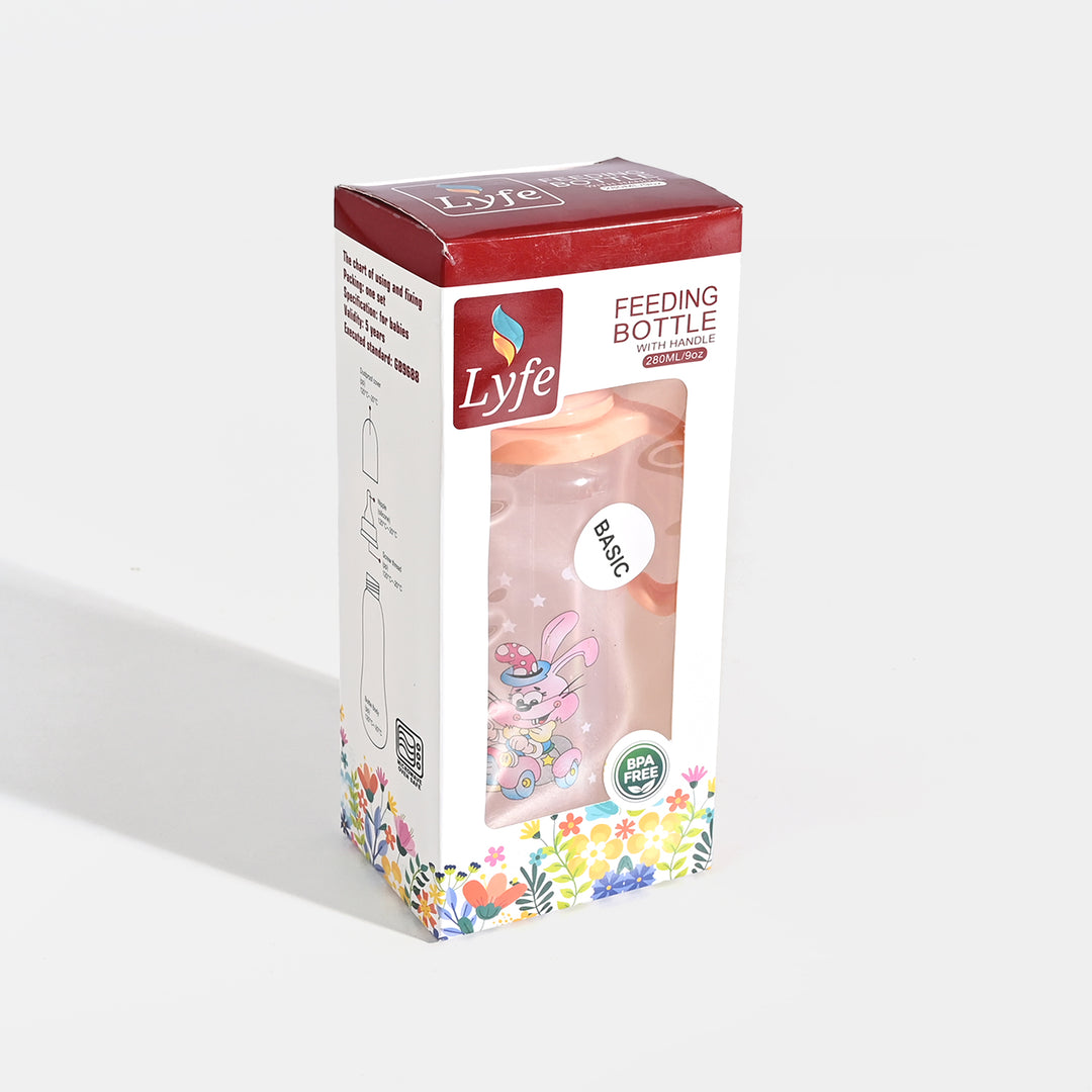 Lyfe Baby Plastic Feeding Bottle 9Oz |280ml |Natural Orange