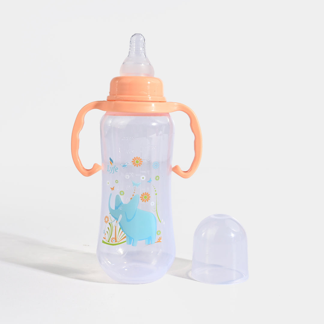 Lyfe Baby Plastic Feeding Bottle 9Oz |280ml |Natural Orange