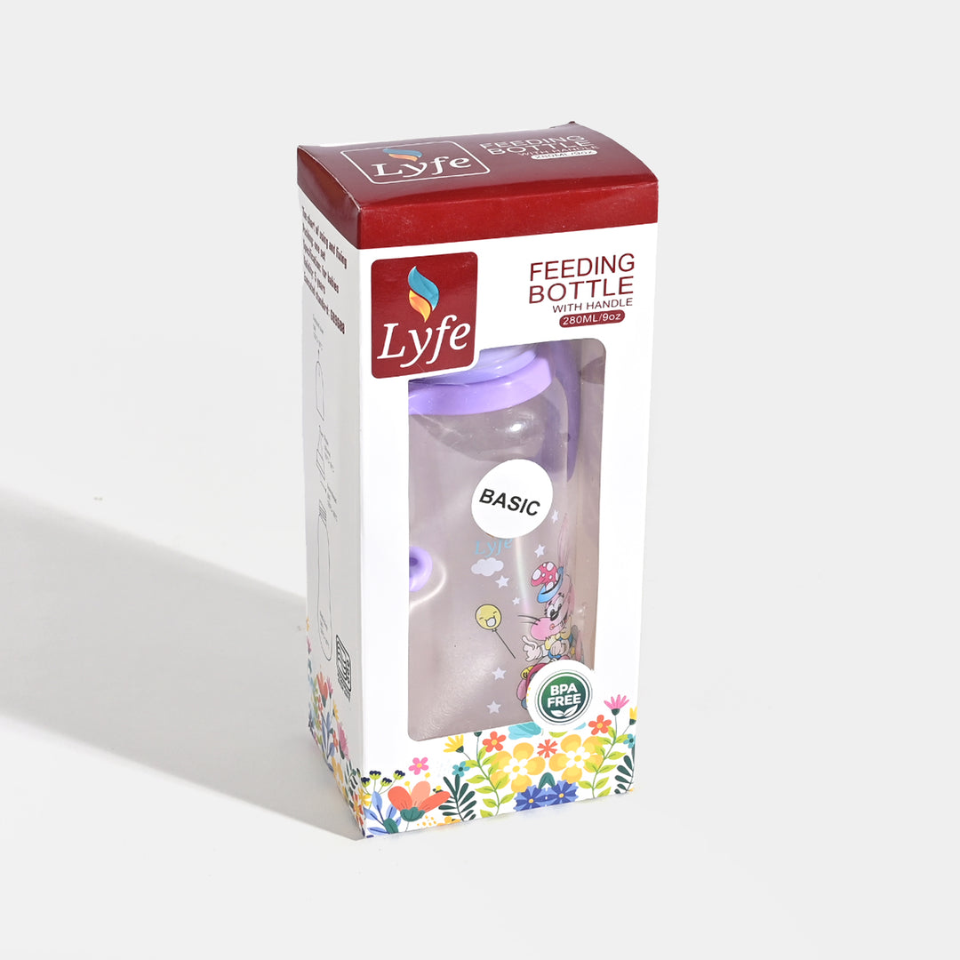 Lyfe Baby Plastic Feeding Bottle 9Oz |280ml |Basic Purple