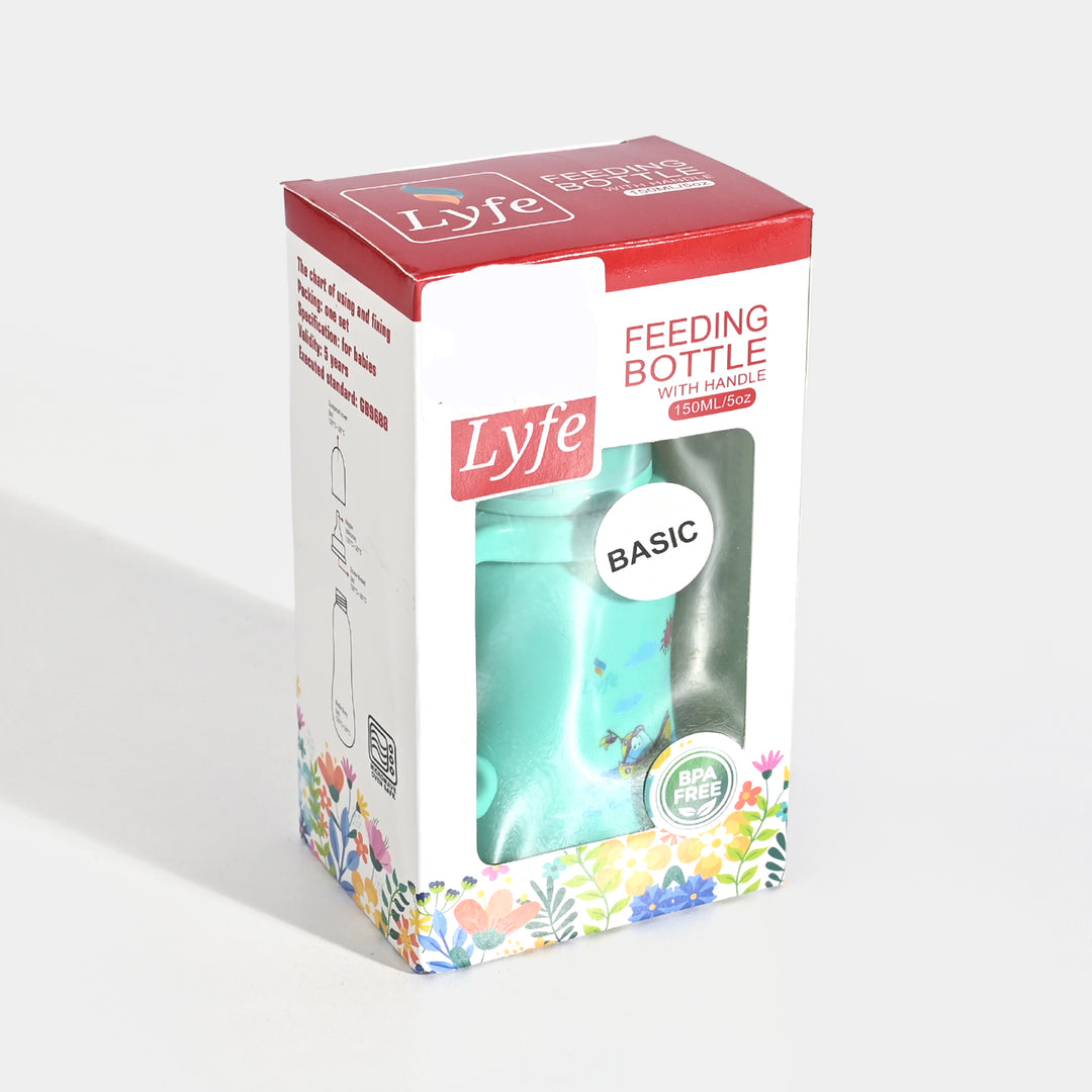 Lyfe Baby Plastic Feeding Bottle 5Oz |150ml | Basic Green