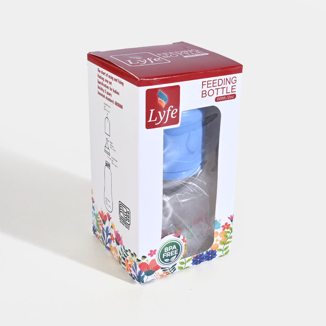 Lyfe Baby Plastic Feeding Bottle 2Oz |60ml |Blue