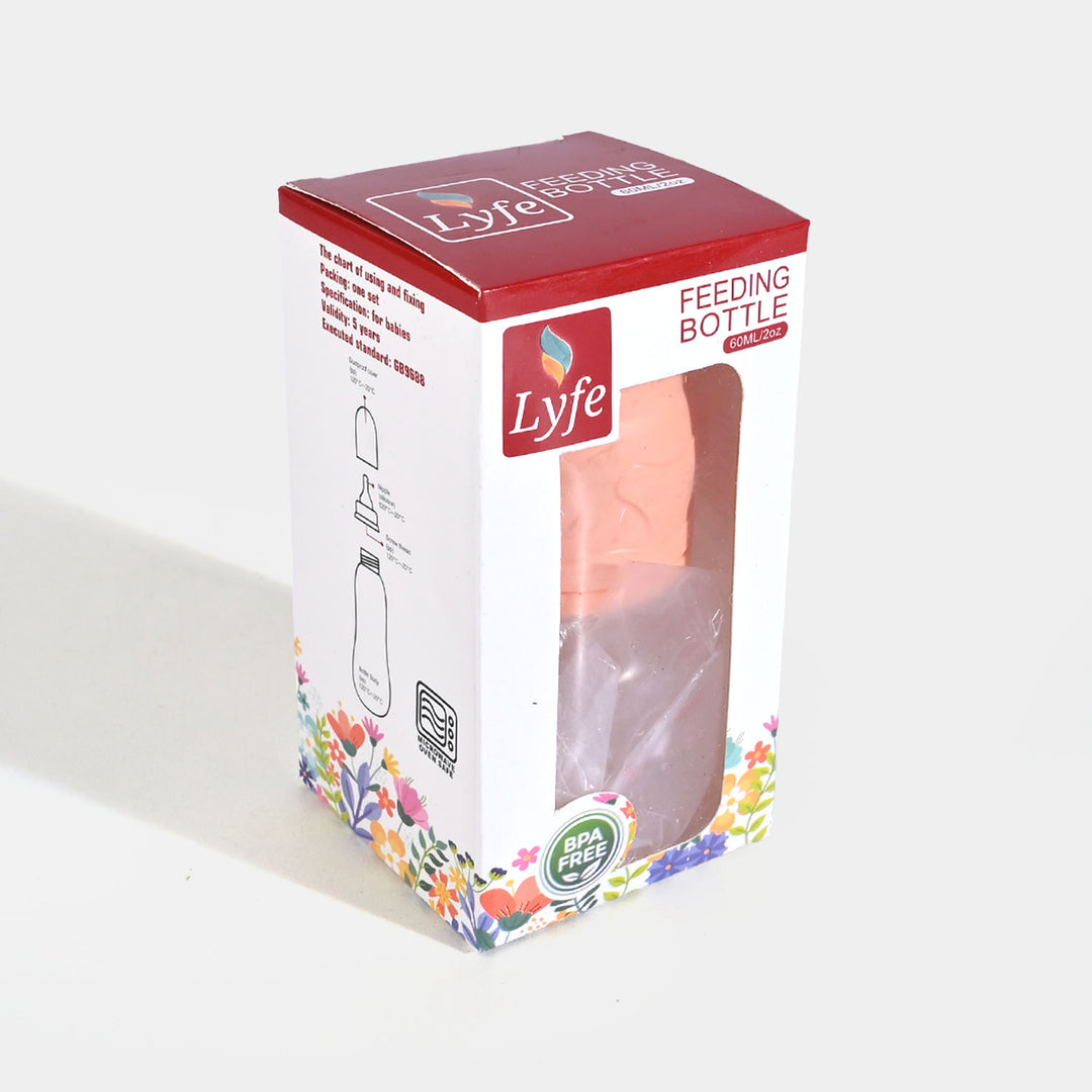 Lyfe Baby Plastic Feeding Bottle 2Oz |60ml |Orange
