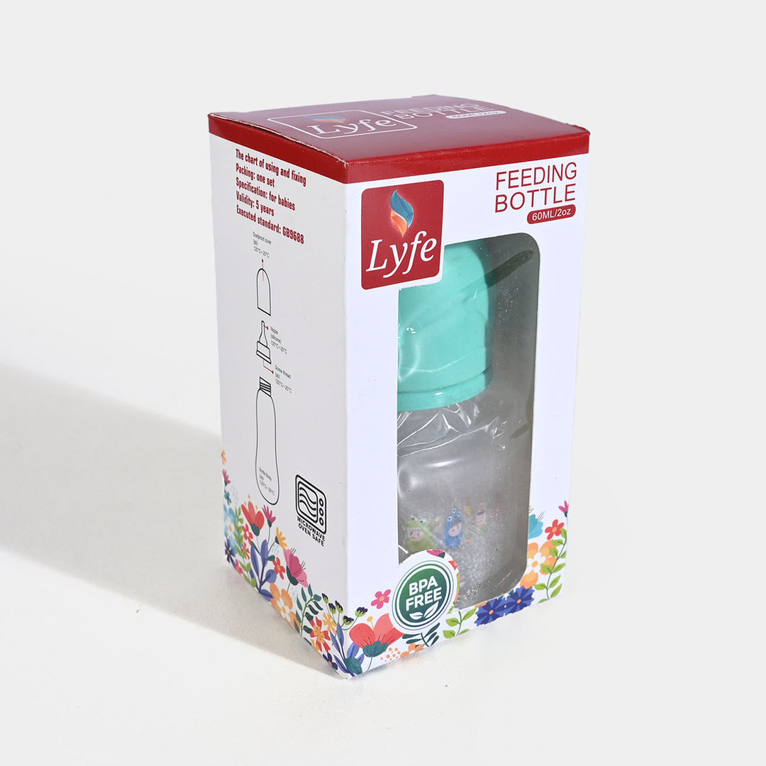 Lyfe Baby Plastic Feeding Bottle 2Oz |60ml |Green