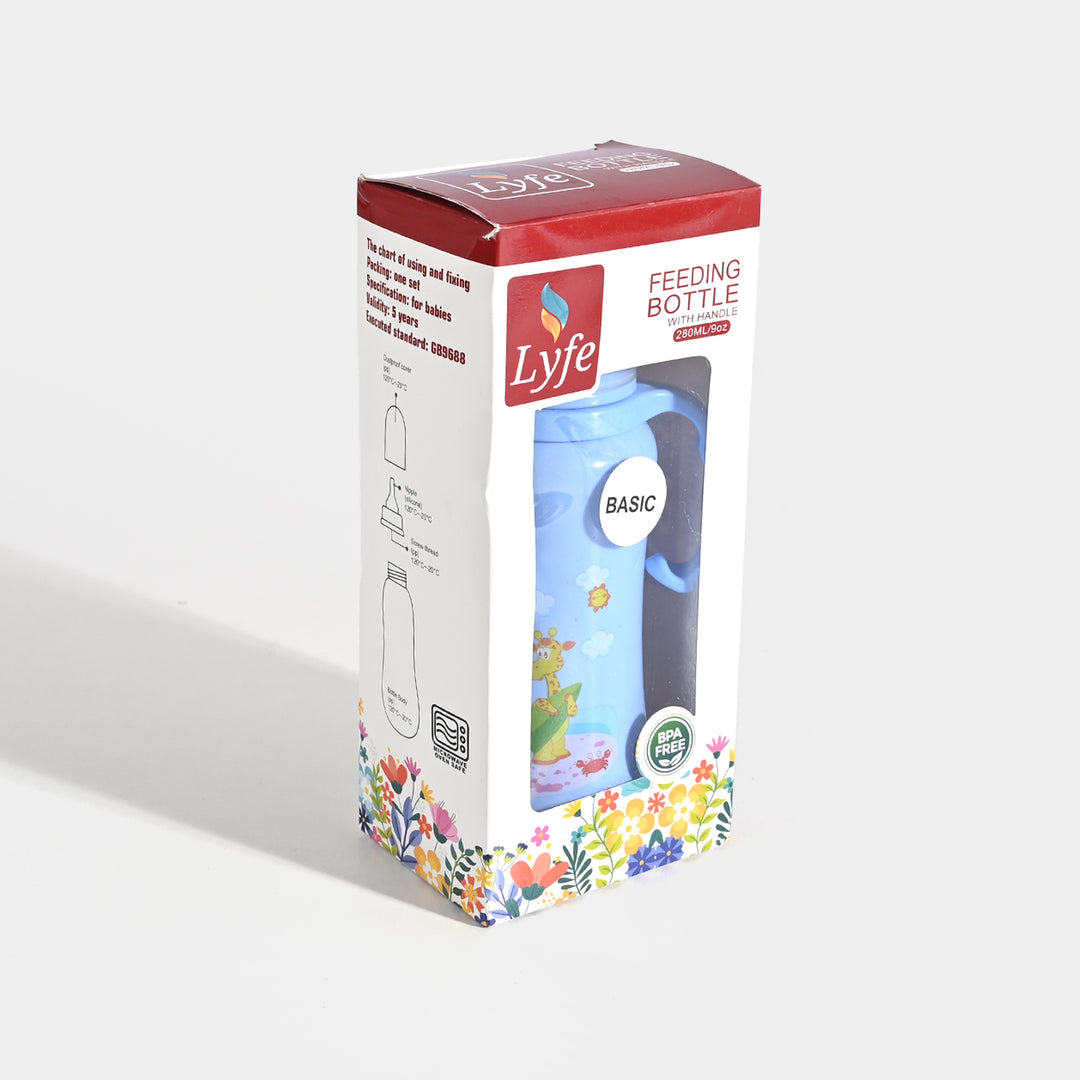 Lyfe Baby Plastic Feeding Bottle 9Oz |280ml |Basic Blue