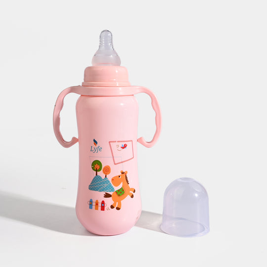Lyfe Baby Plastic Feeding Bottle 9Oz |280ml |Basic Pink