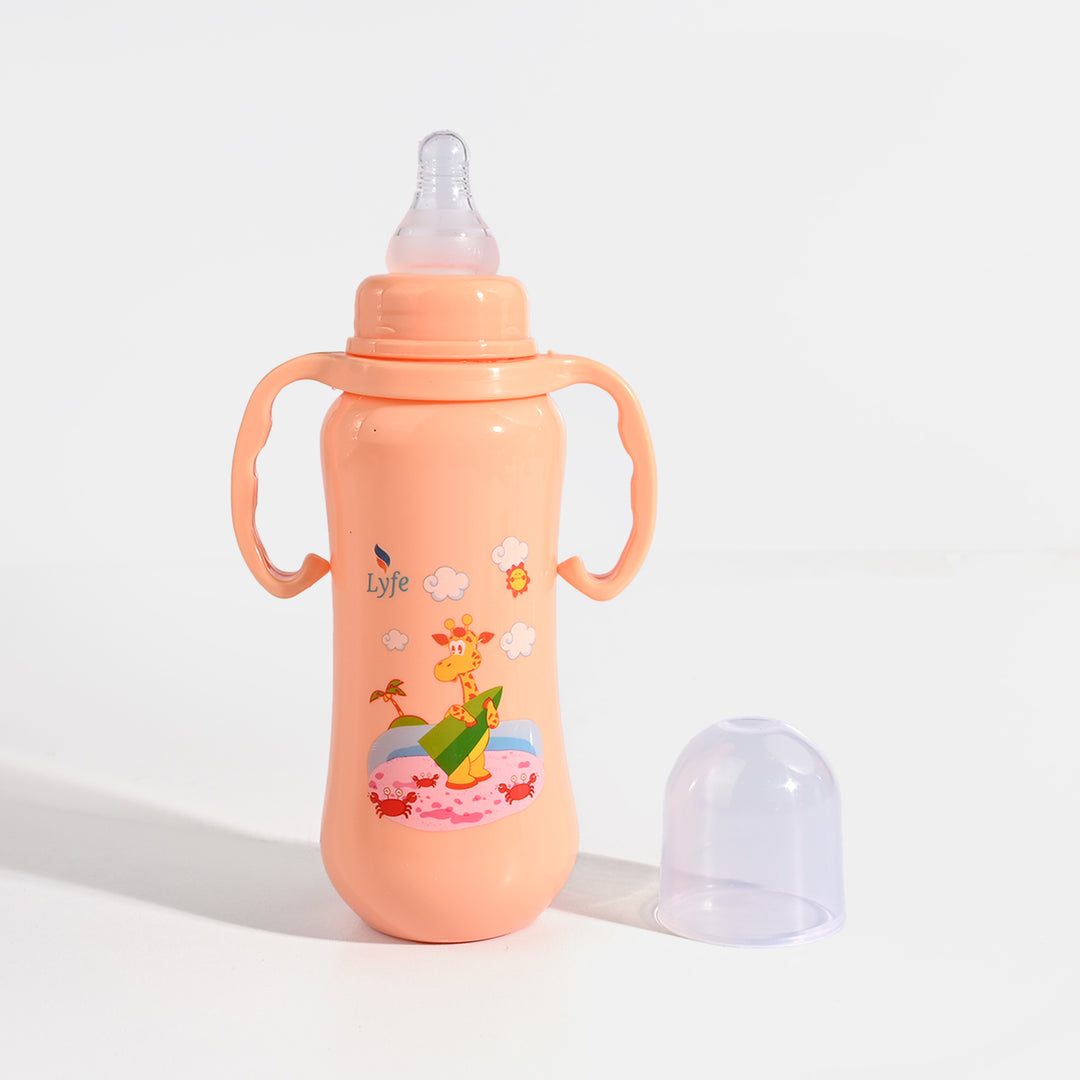 Lyfe Baby Plastic Feeding Bottle 9Oz |280ml |Basic Orange