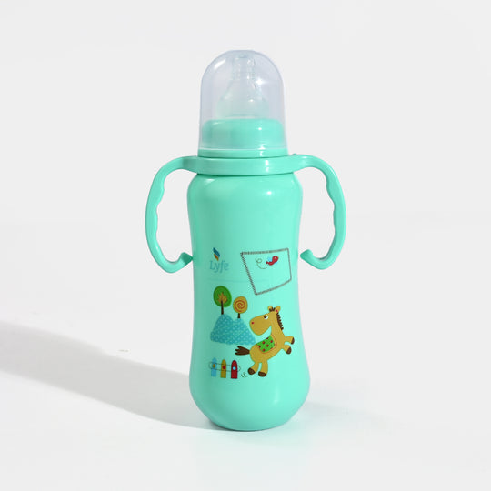 Lyfe Baby Plastic Feeding Bottle 9Oz |280ml |Basic Green