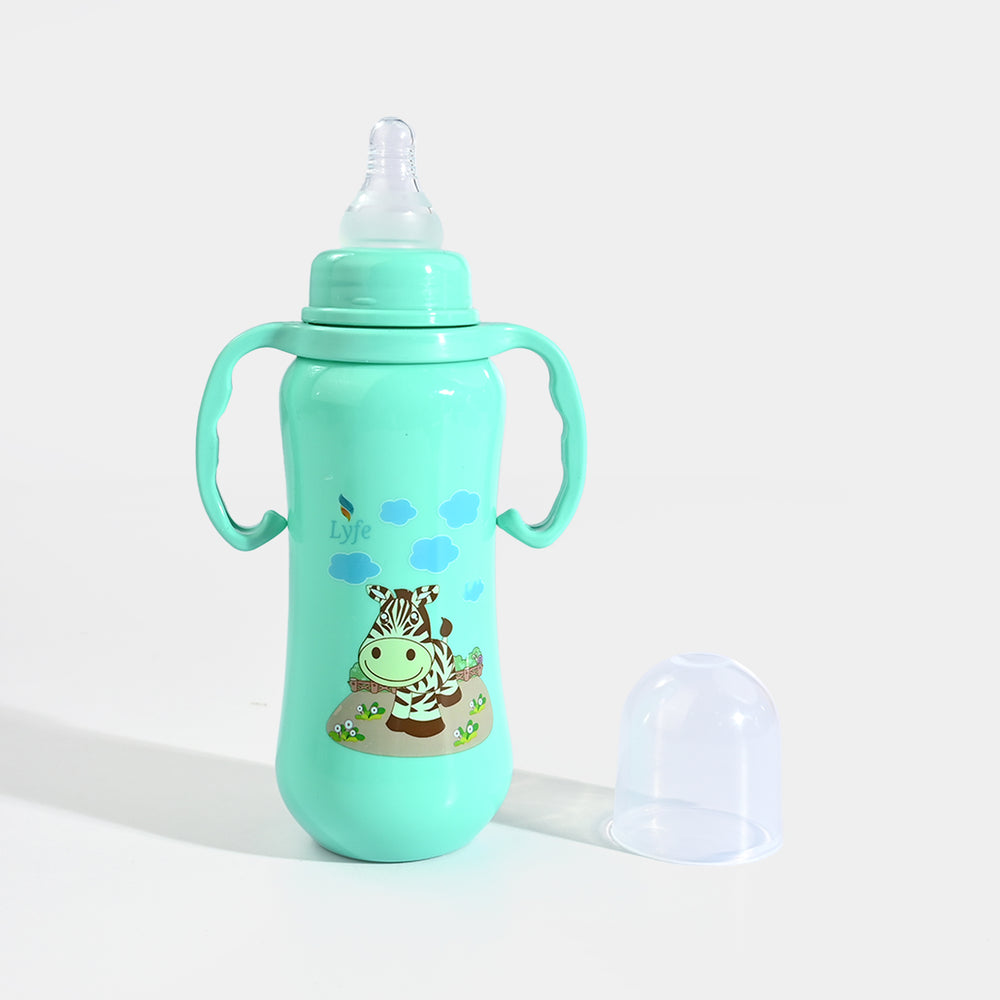 Lyfe Baby Plastic Feeding Bottle 9Oz |280ml |Basic Green