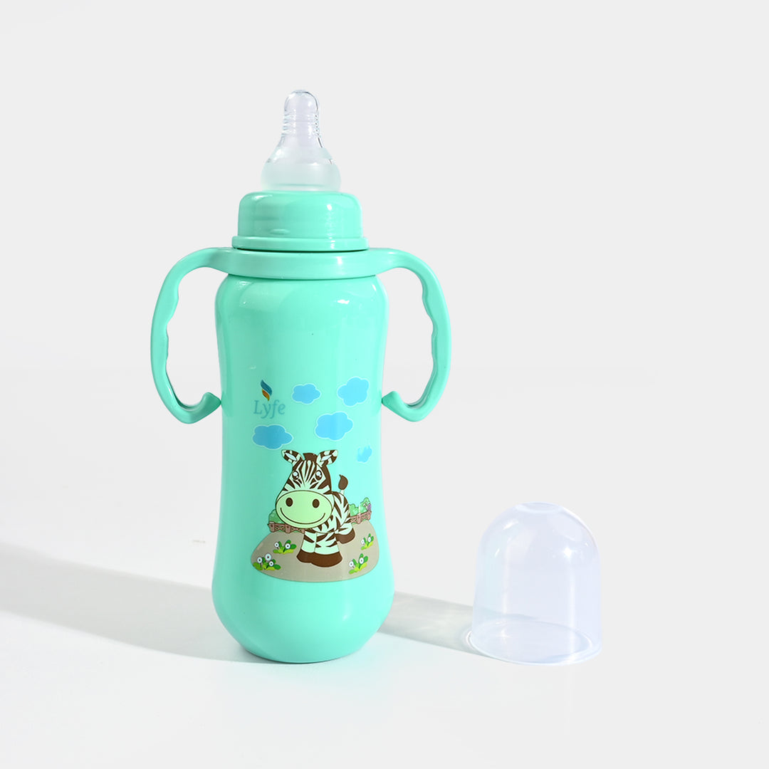 Lyfe Baby Plastic Feeding Bottle 9Oz |280ml |Basic Green