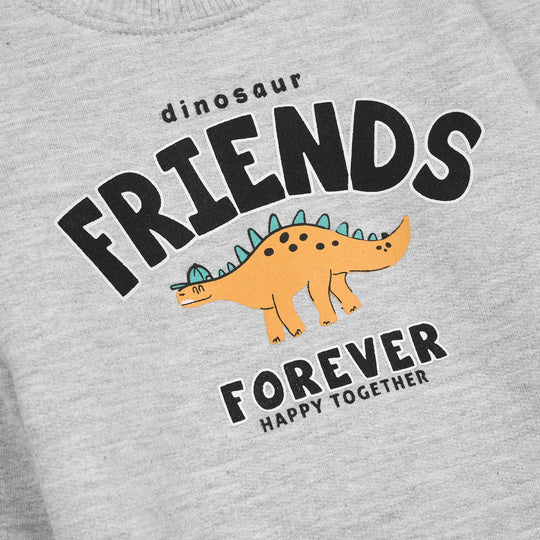 Infant Boys Fleece Sweatshirt Friends-GREY