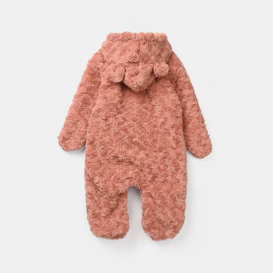 Infant Girls Fleece Romper COZY LOOPS-Peach