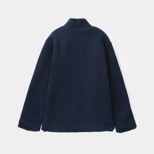 Boys Sherpa Knitted Jacket POCKET-NAVY