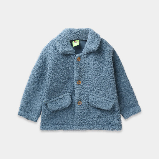Infant Boys Sherpa Knitted Jacket BLUE SHERPA - Blue