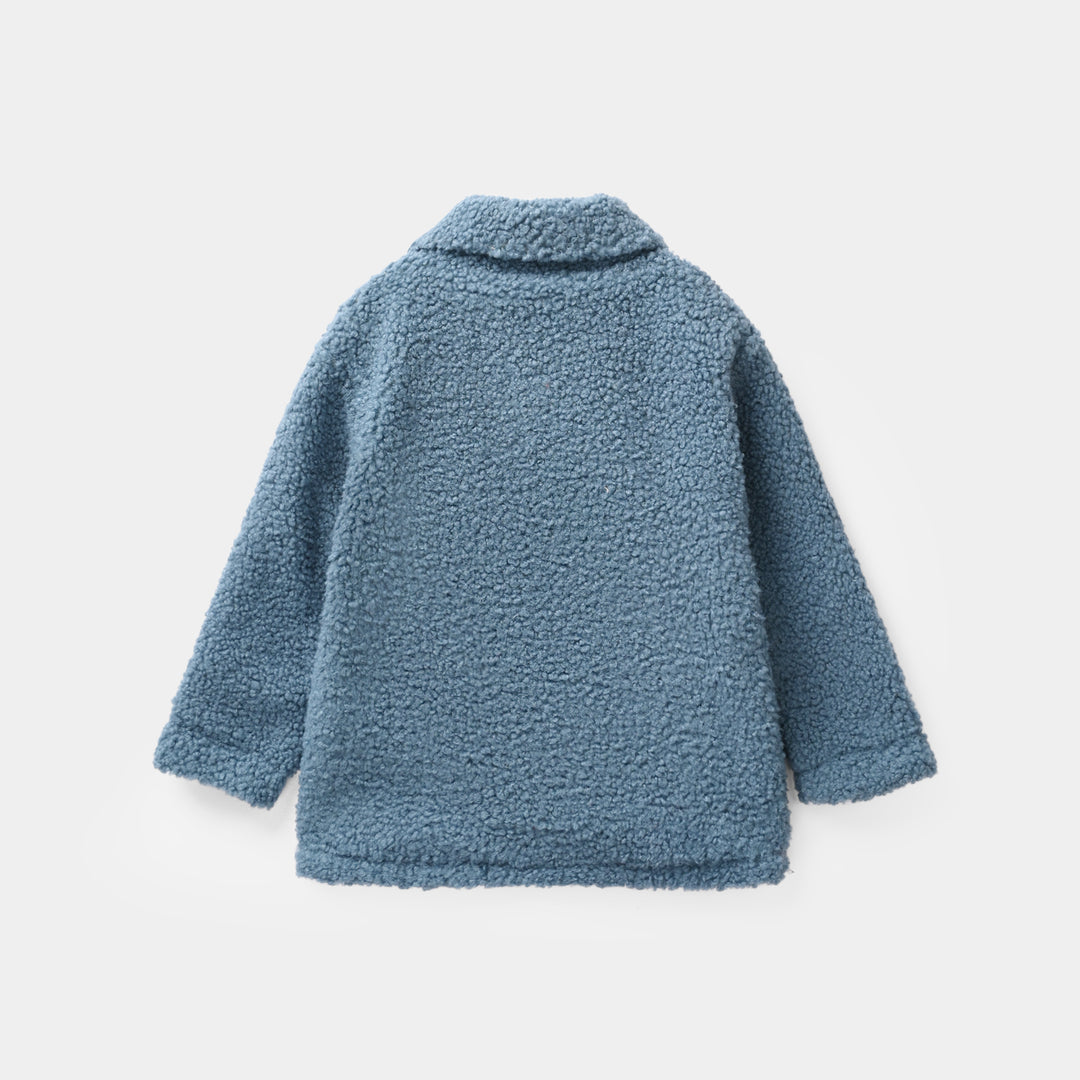 Infant Boys Sherpa Knitted Jacket BLUE SHERPA - Blue