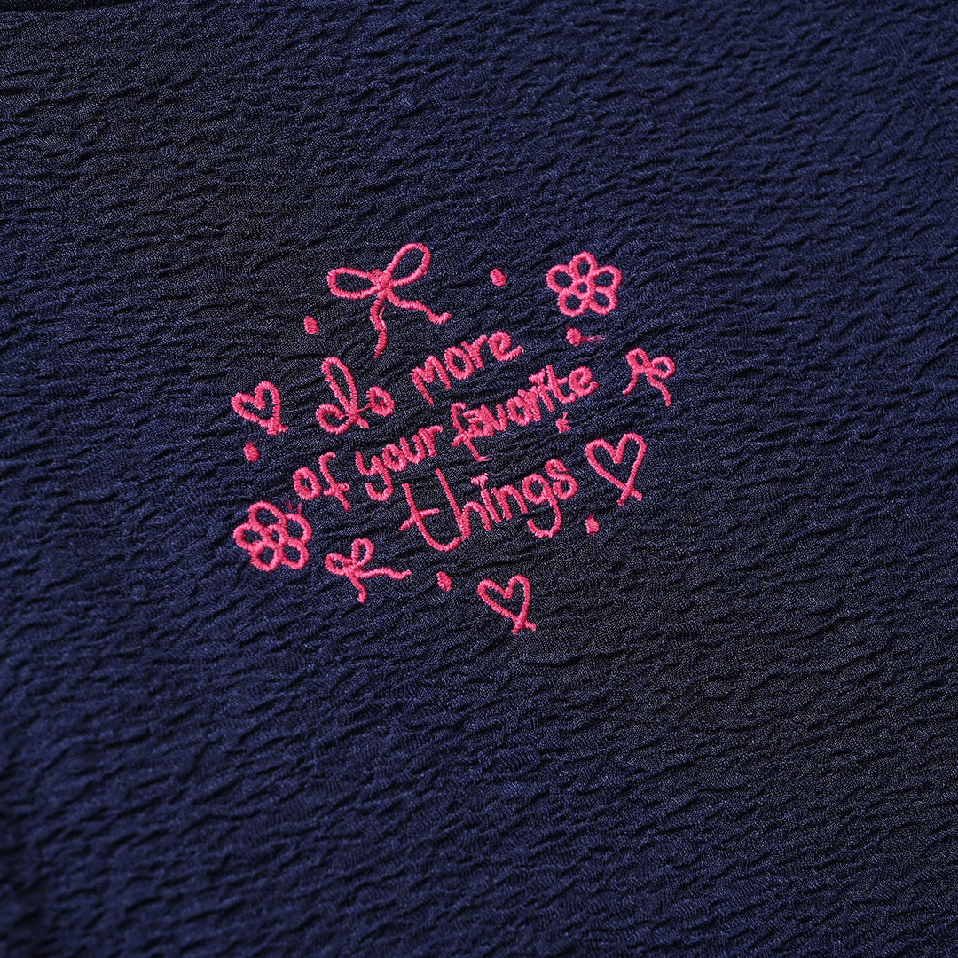 Girls Poly Crinkle 2 Piece Suit - Navy