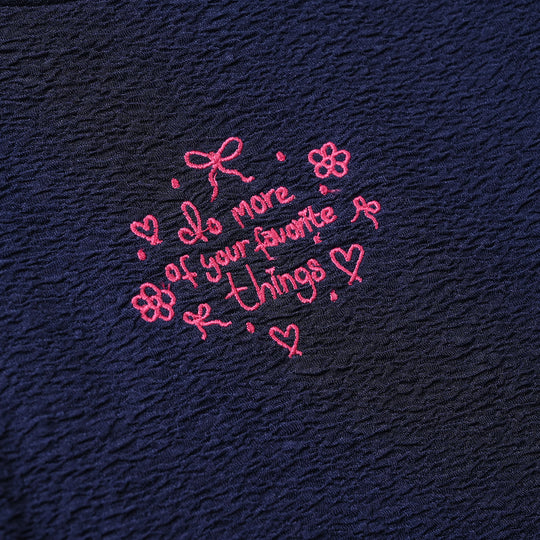 Girls Poly Crinkle 2 Piece Suit - Navy