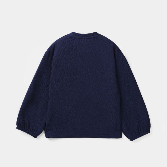 Girls Poly Crinkle 2 Piece Suit - Navy