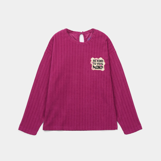 Girls Jacquard 2 Piece Suit BE KIND-Purple