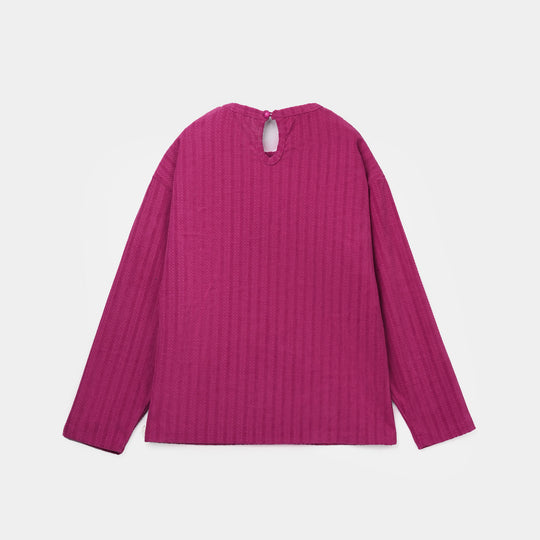 Girls Jacquard 2 Piece Suit BE KIND-Purple